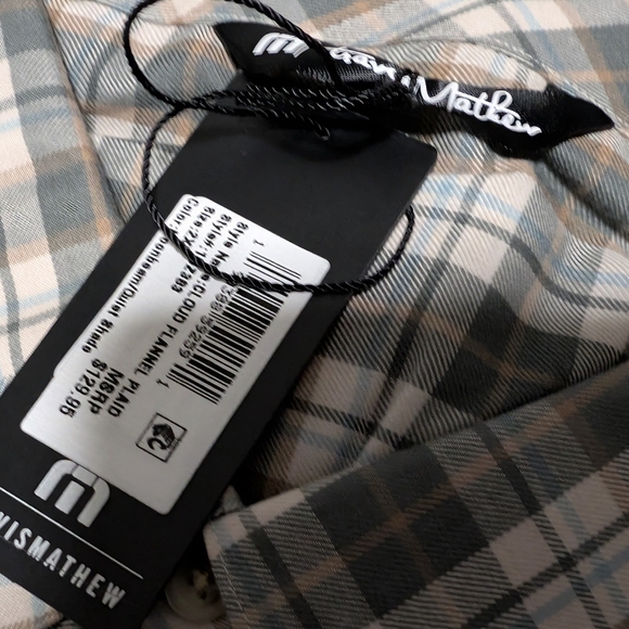 Travis Matthews Cloud Flannel Plaid Button up Shirt Size XX Large Nwt❤️ - Picture 8 of 9